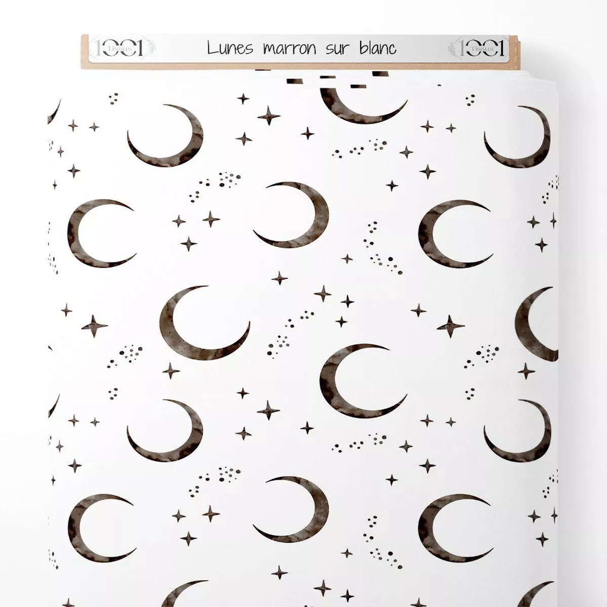 tissu-lunes-marron-sur-blanc Tissu – Lunes marron sur blanc