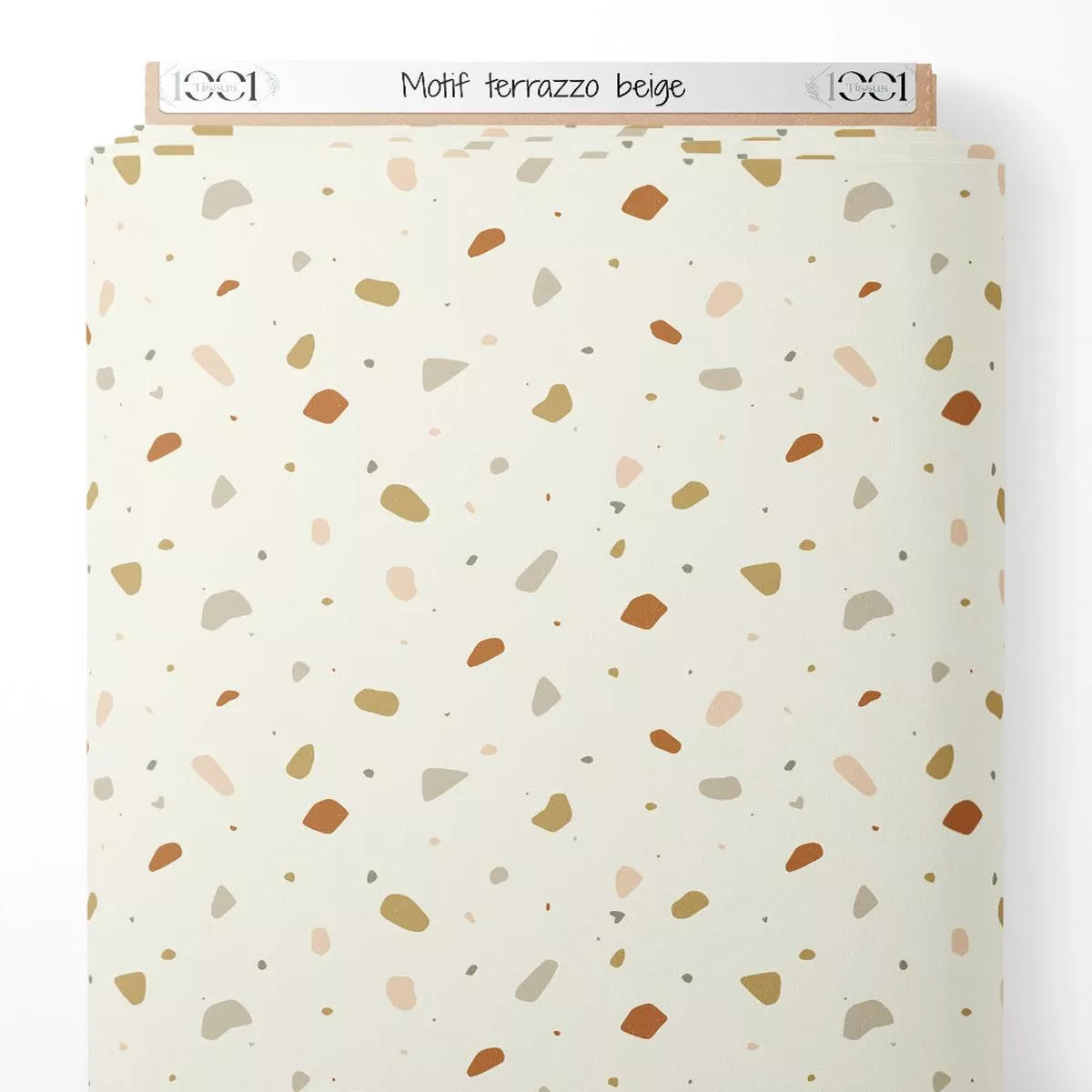Tissu – Motif terrazzo beige