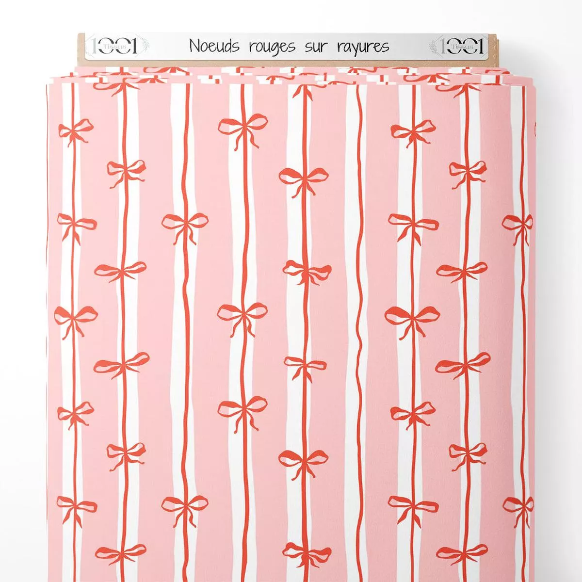 Tissu – Nuds rouges sur rayures
