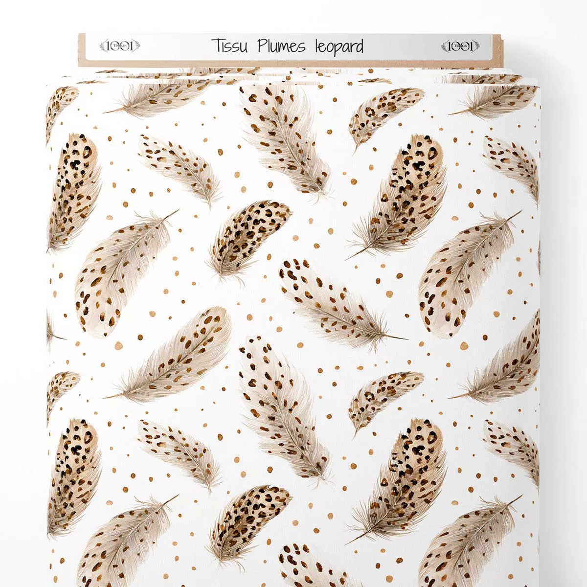 tissu-plumes-lopard Tissu – Plumes lopard