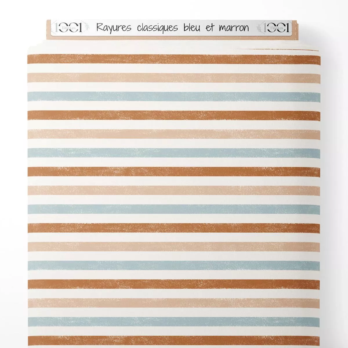 Tissu – Rayures classiques bleu et marron