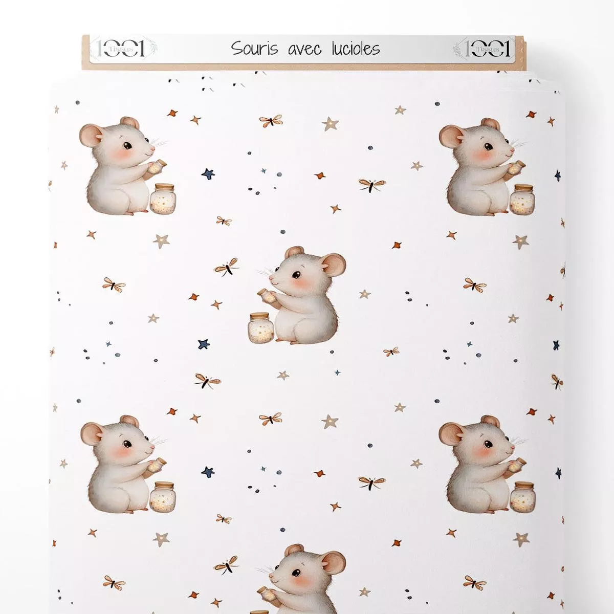 Tissu – Souris avec lucioles
