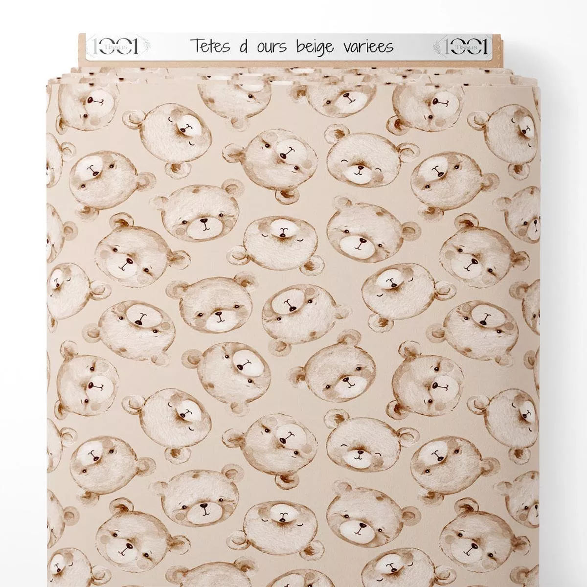 Tissu – Ttes d’ours beige varies