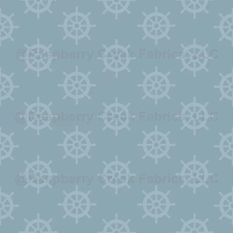 Tonal Ships Wheel on Light Gray Azure
