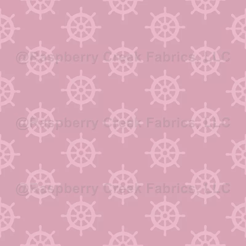Tonal Ships Wheel on Pink