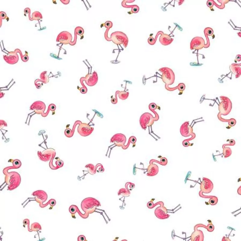 Tossed Flamingos POND6037-W