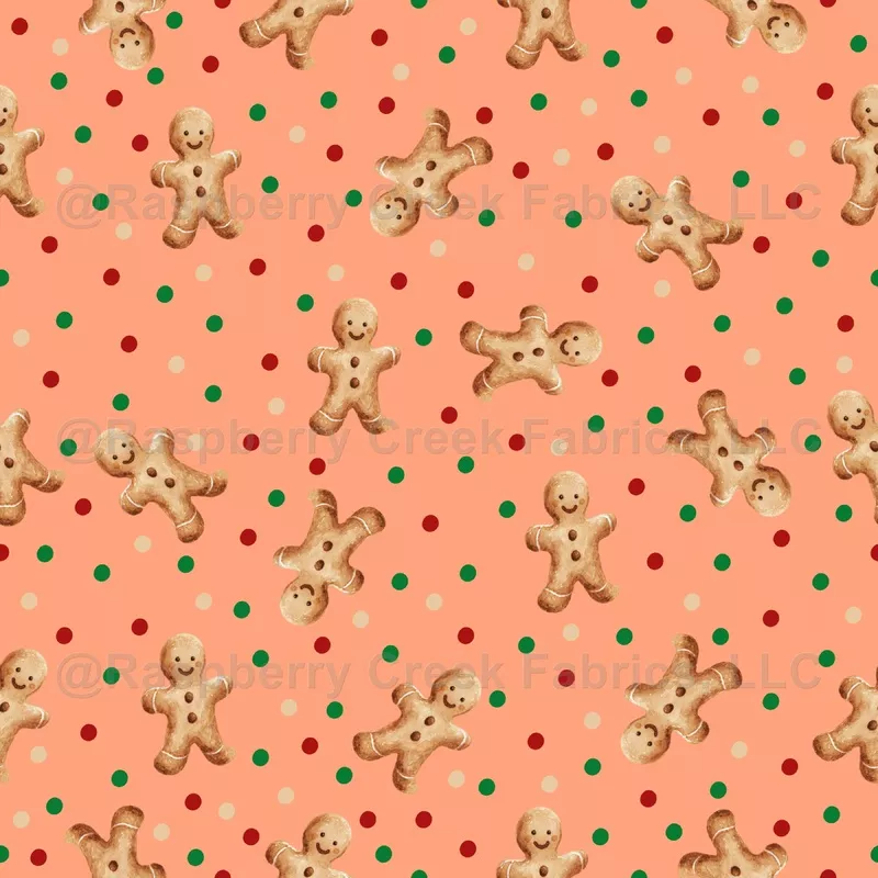 Tossed Gingerbread Man on Light Orange
