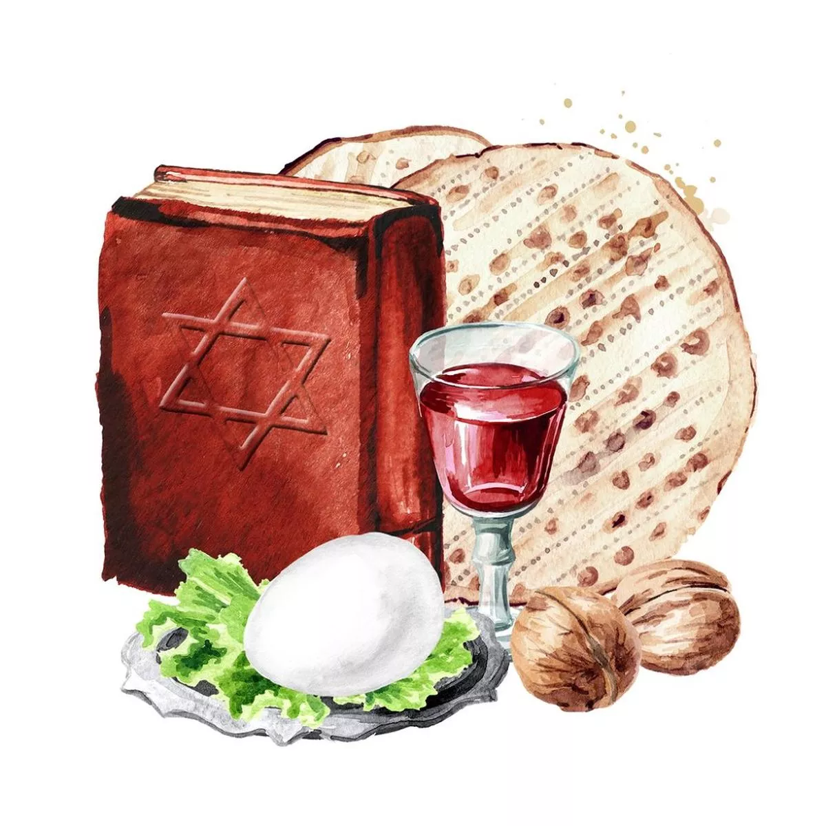 traditional-passover-meal-book-fabric-panel Traditional Passover Meal & Book Fabric Panel