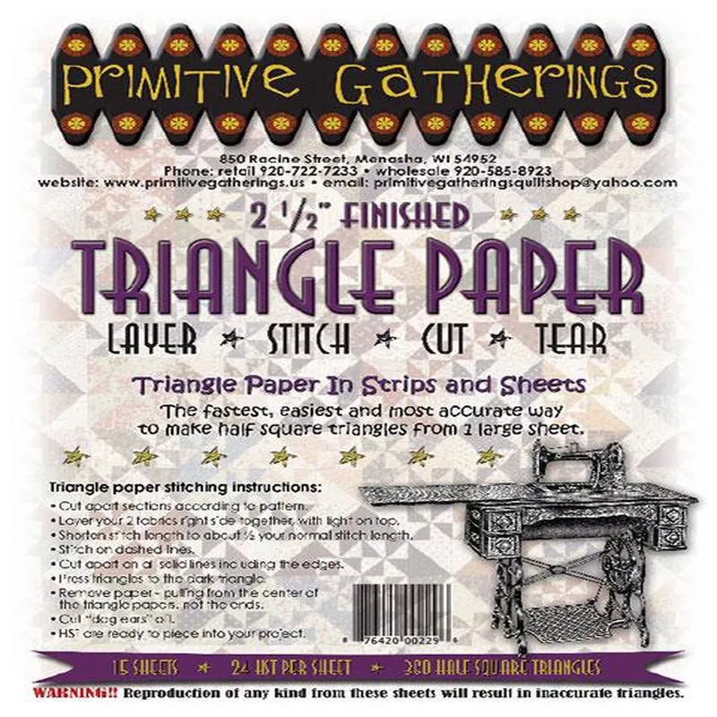 Triangle Paper 2 1/2″
