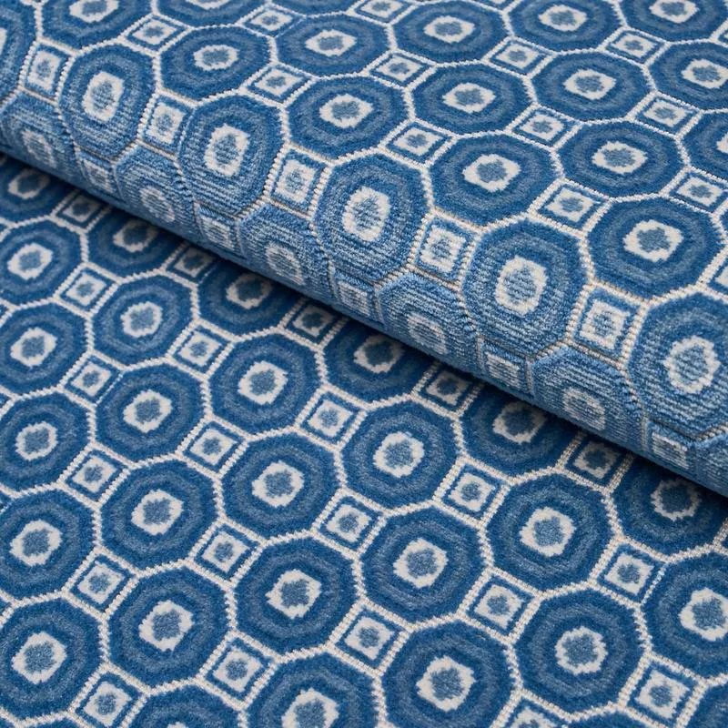 TRIANON CUT VELVET | Azur