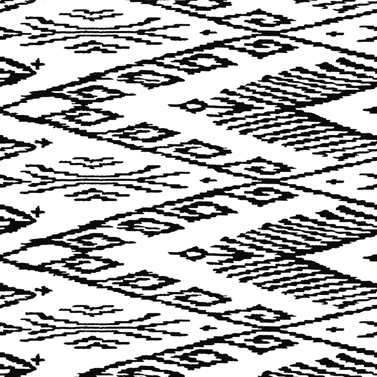 Tribal Aztec in Black White Fabric