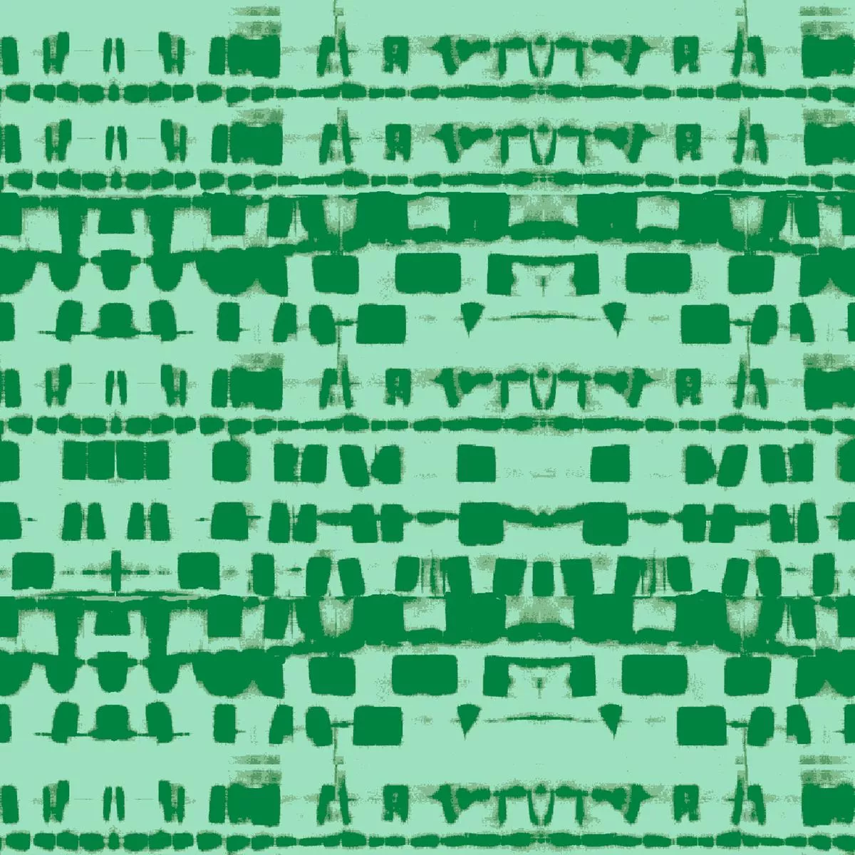 Tribal Party on Green Fabric