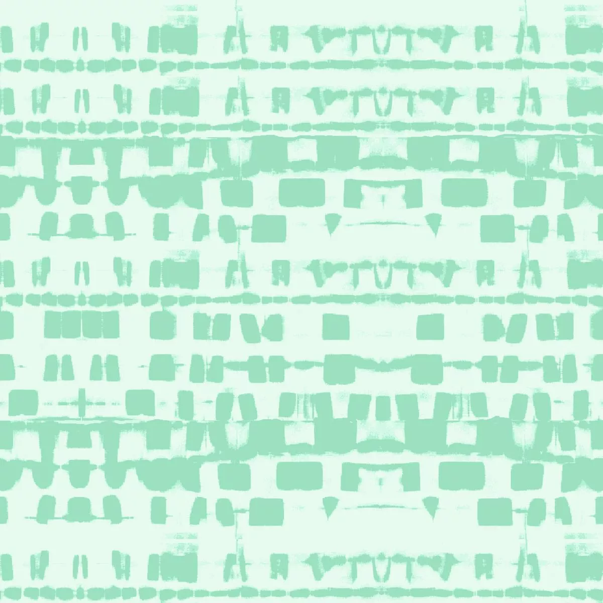 tribal-party-on-mint-fabric Tribal Party on Mint Fabric
