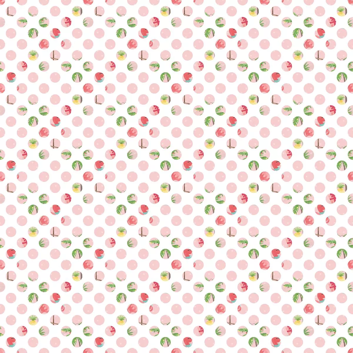 tropical-christmas-polka-dot-fabric-white Tropical Christmas Polka Dot Fabric – White