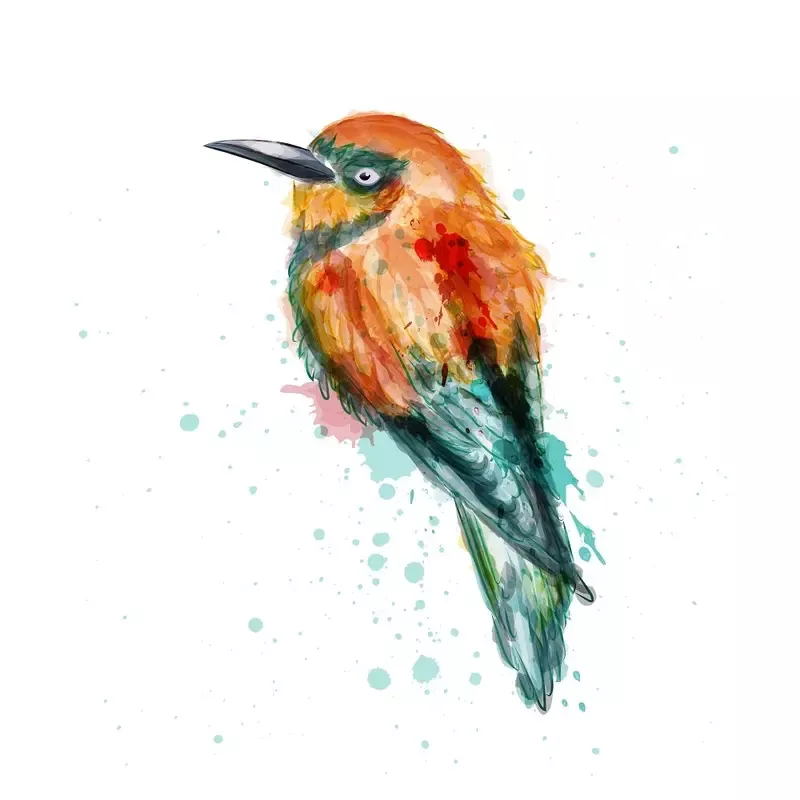 tropical-kingfisher-fabric-panel-orange-teal Tropical Kingfisher Fabric Panel – Orange/Teal