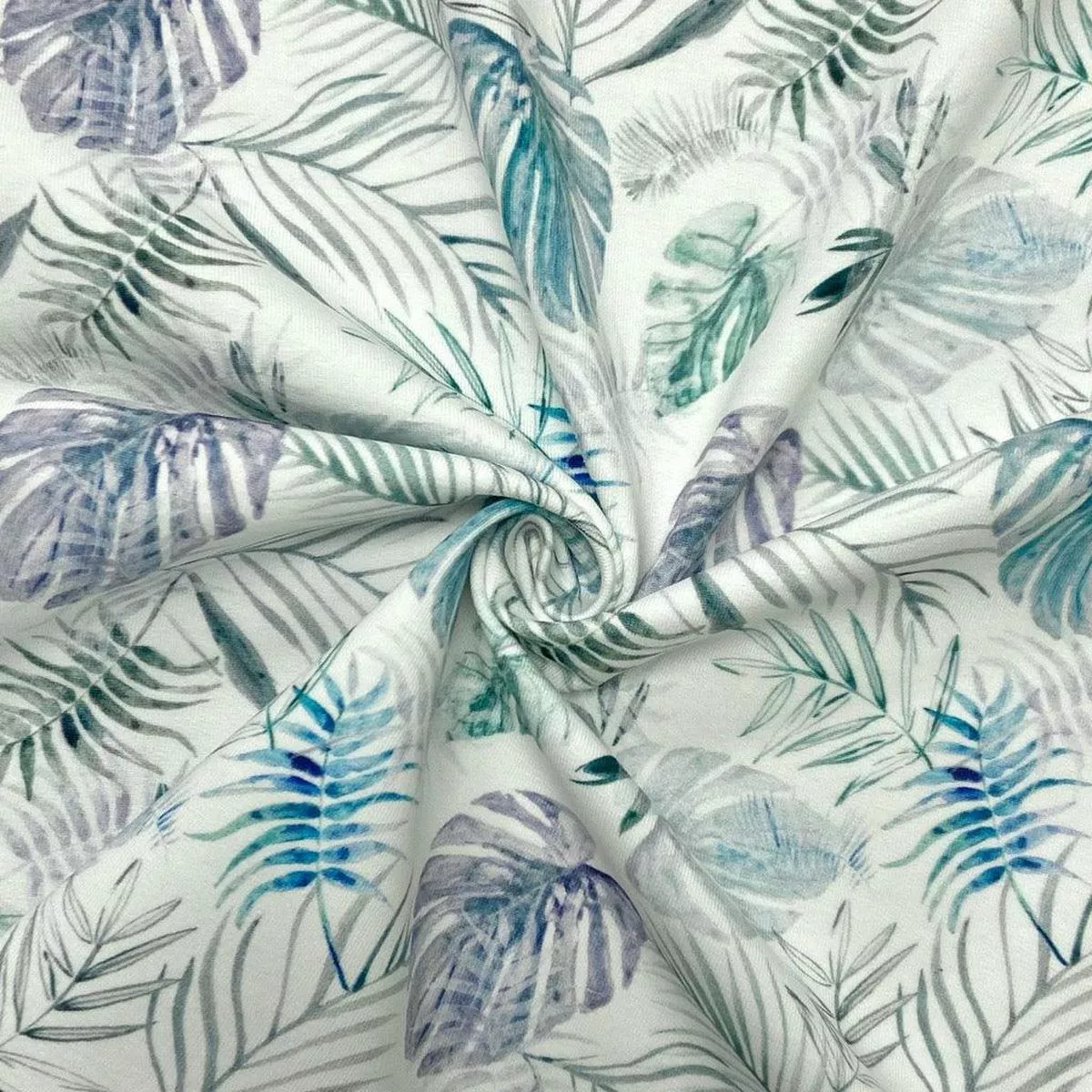 tropical-leaves-on-white-organic-french-terry-fabric Tropical Leaves on White Organic French Terry Fabric