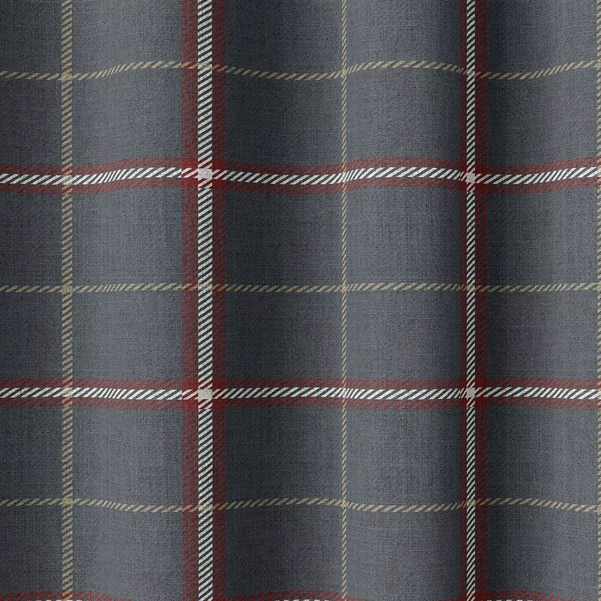 tundra-fabric-by-yard-slate-grey-red ‘Tundra’ Fabric by the Yard (Slate Grey/ Red)