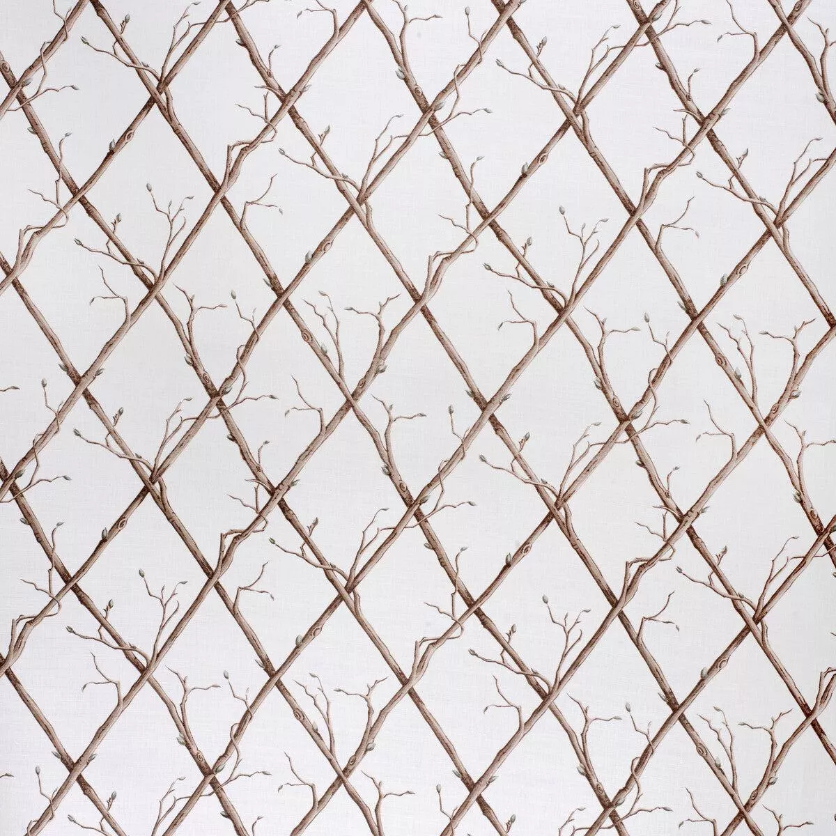 Twig Trellis Brown/White Fabric