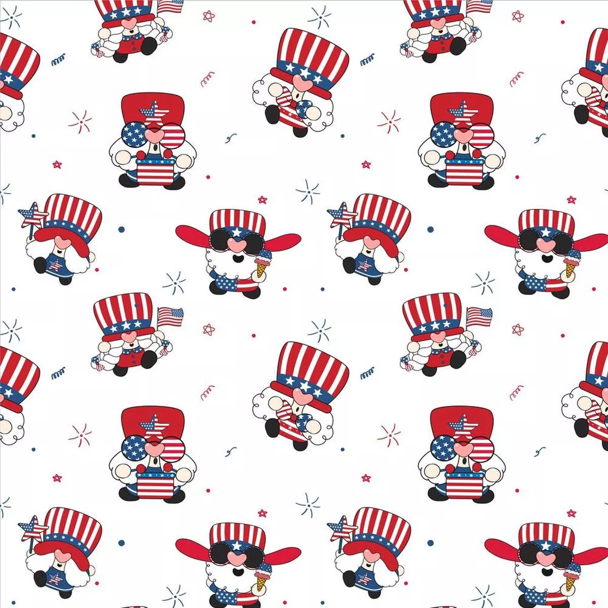 uncle-sam-gnomes-fabric Uncle Sam Gnomes Fabric