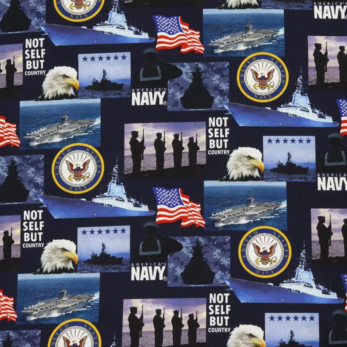 US Military Fabric Collection – Navy Geometrics