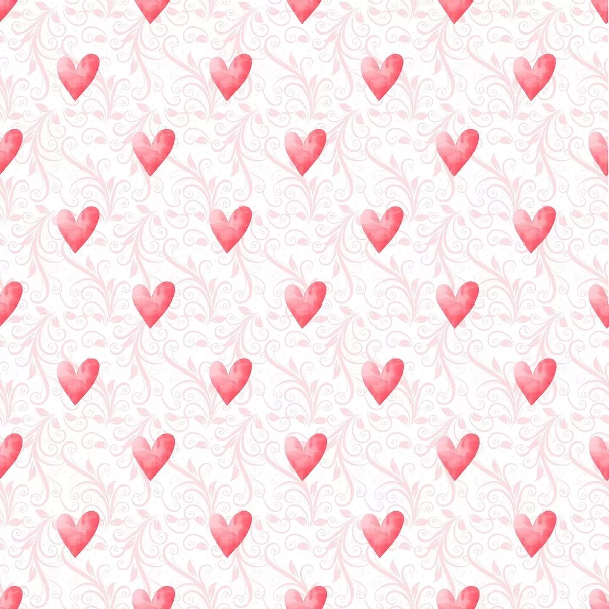Valentine Hearts on Vines Fabric