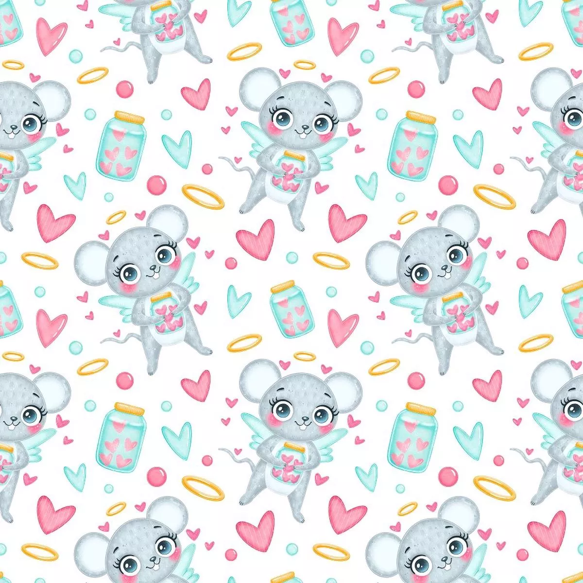 Valentine’s Day Mice Fabric
