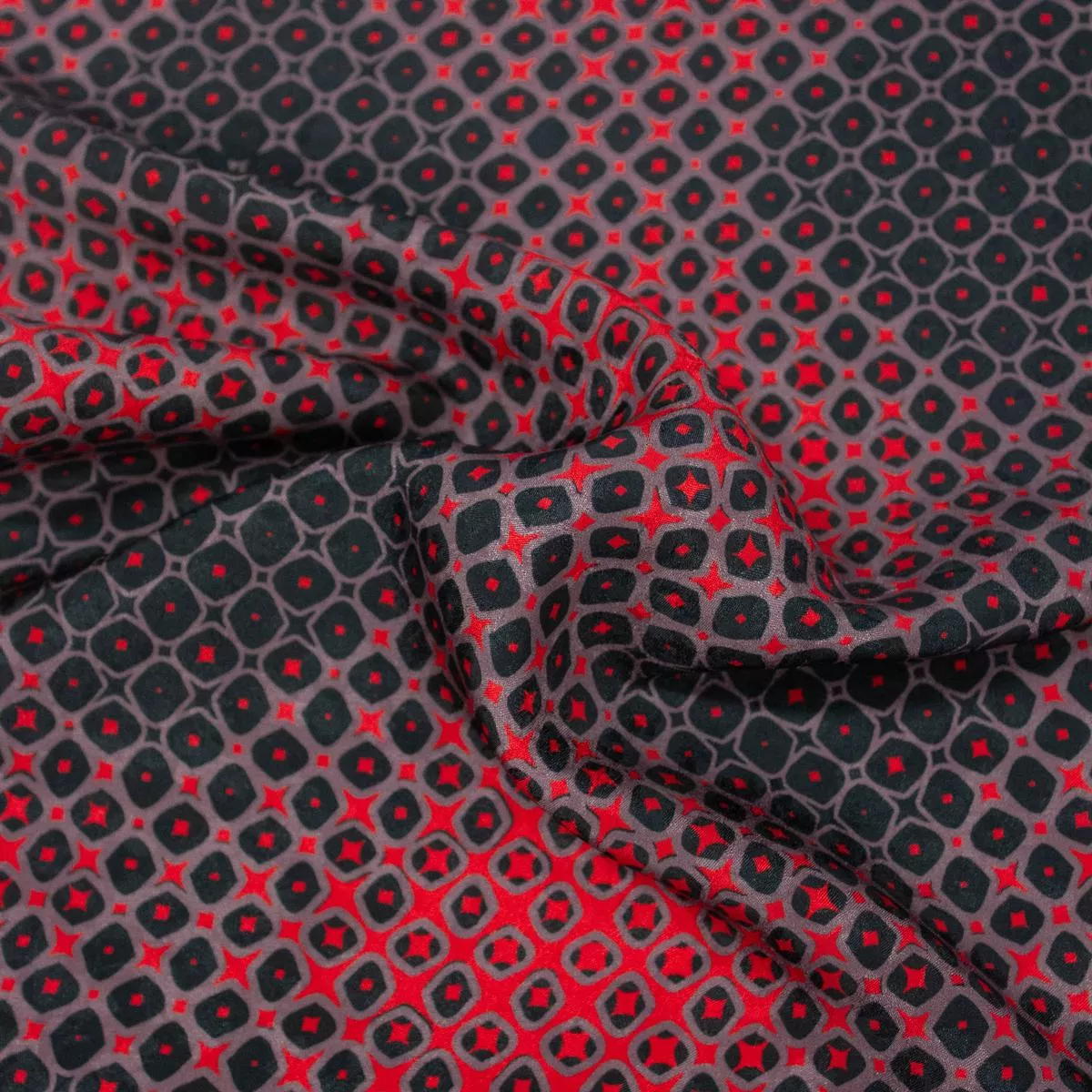 Vano Red Abstract Viscose Fabric