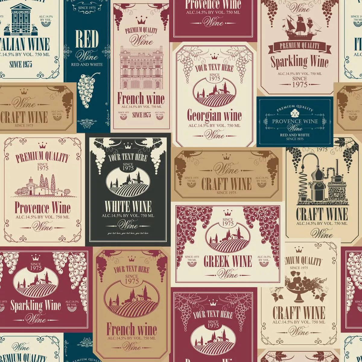 various-wine-labels-3-fabric-multi Various Wine Labels #3 Fabric – Multi