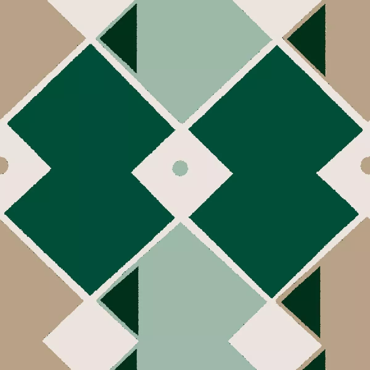 Varsity Argyle in Green & Beige Fabric