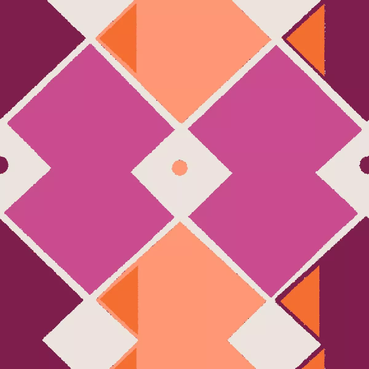 Varsity Argyle in Orange & Pink Fabric