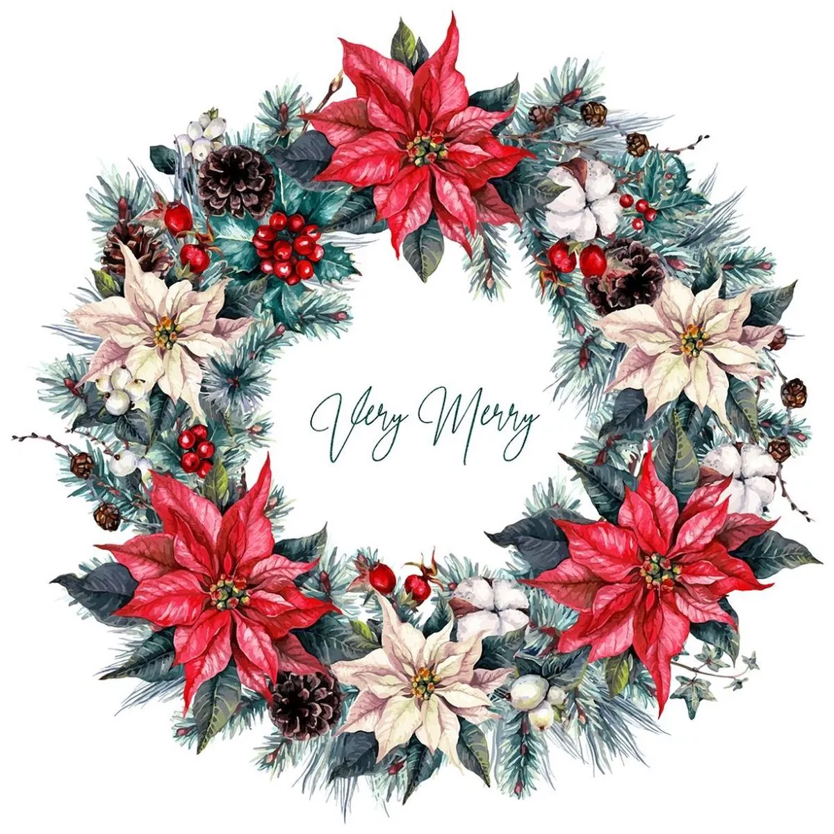 very-merry-christmas-wreath-fabric-panel-multi Very Merry Christmas Wreath Fabric Panel – Multi