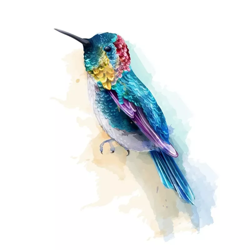 vibrant-hummingbird-fabric-panel-blue Vibrant Hummingbird Fabric Panel – Blue