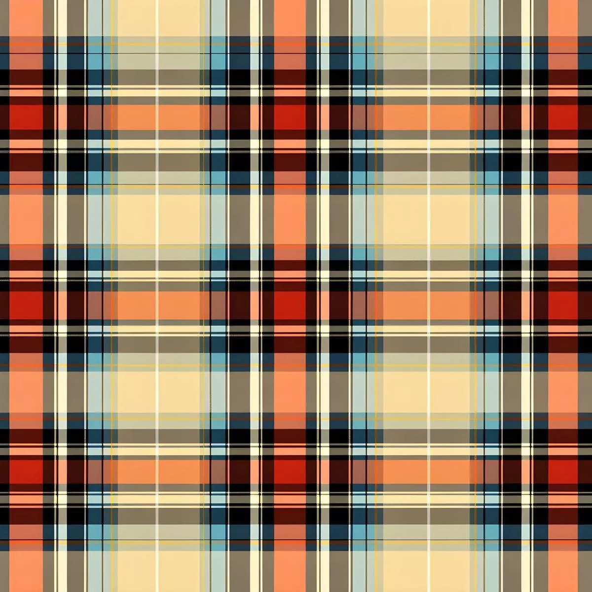 Vibrant Plaid Pattern 7 Quilting Cotton Fabric