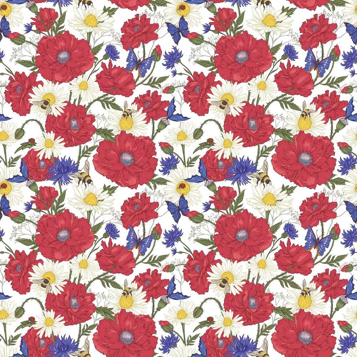 Vintage Bees & Blooms Fabric