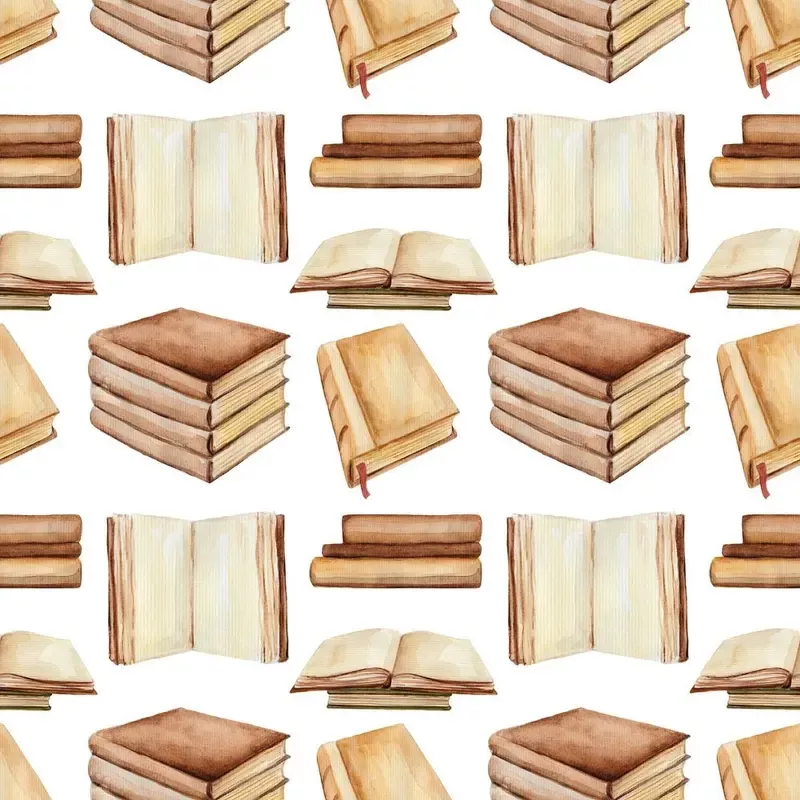 Vintage Books Fabric – White