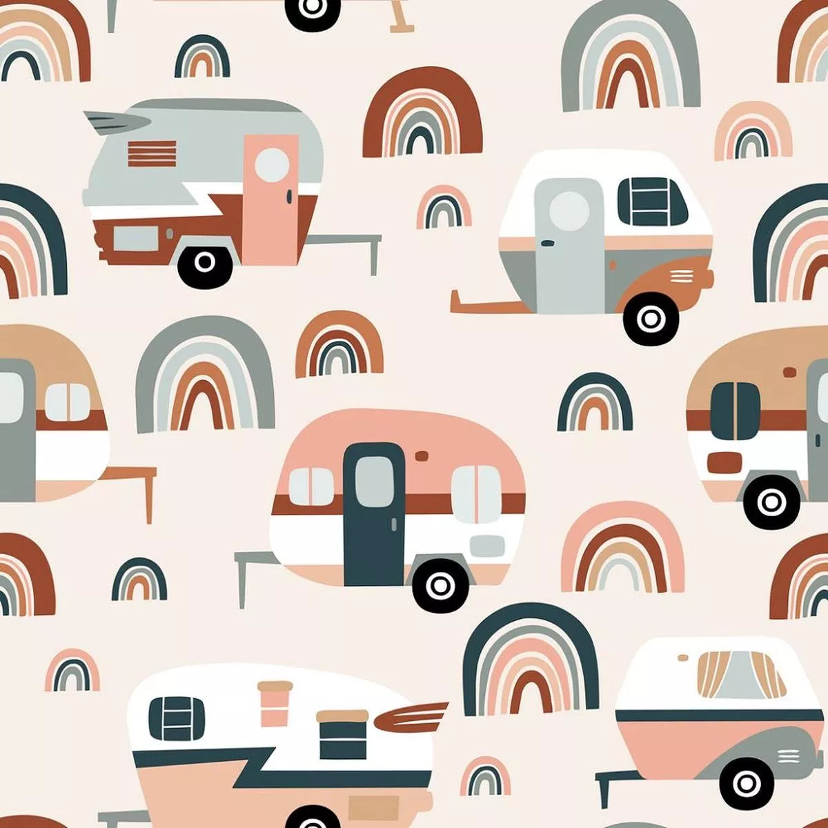 Vintage Camper Trailers Fabric