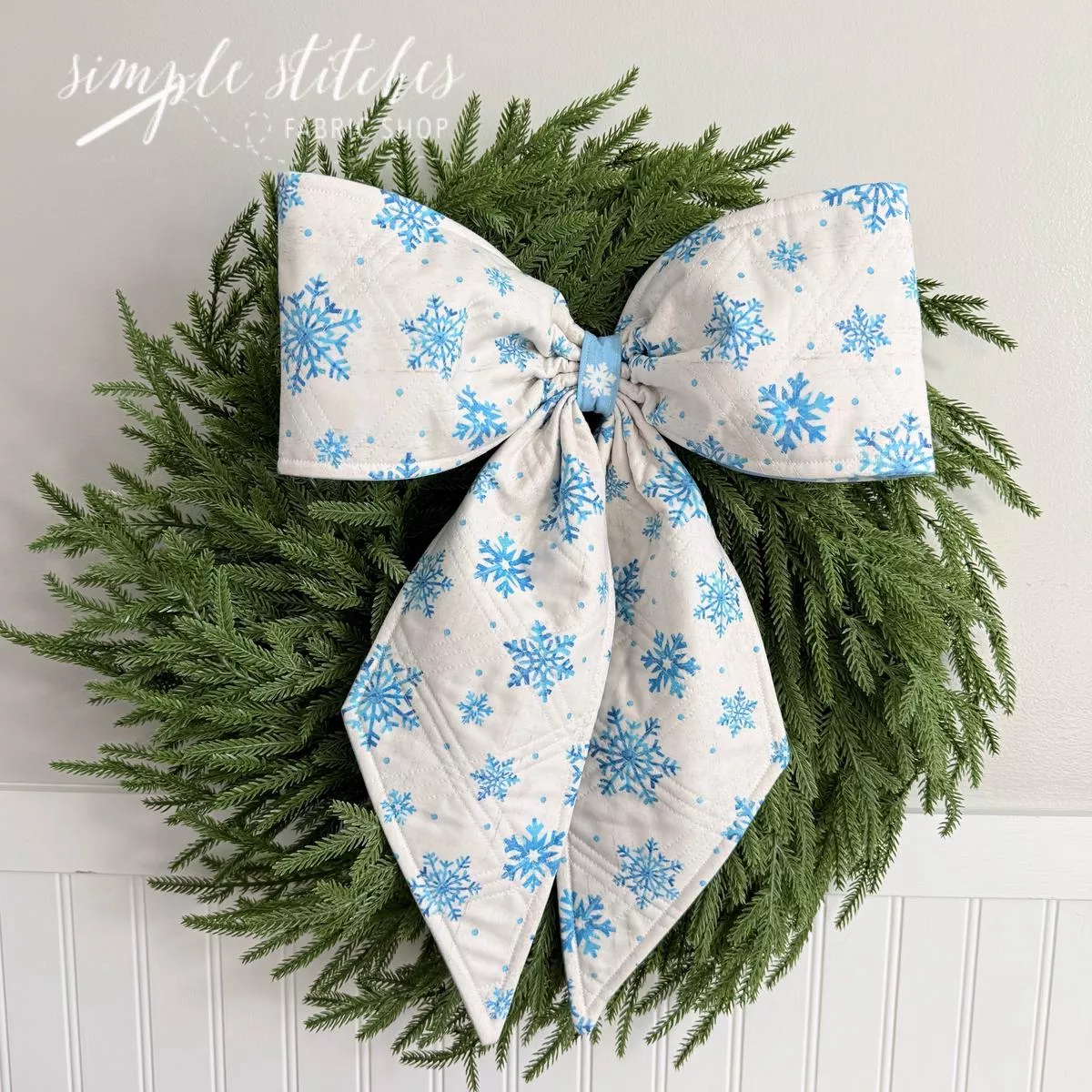 vintage-charm-bow-white-snowflakes Vintage Charm Bow – White Snowflakes