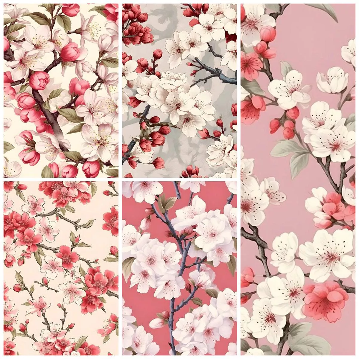 vintage-cherry-blossom-fat-quarter-bundle-5-pieces Vintage Cherry Blossom Fat Quarter Bundle – 5 Pieces