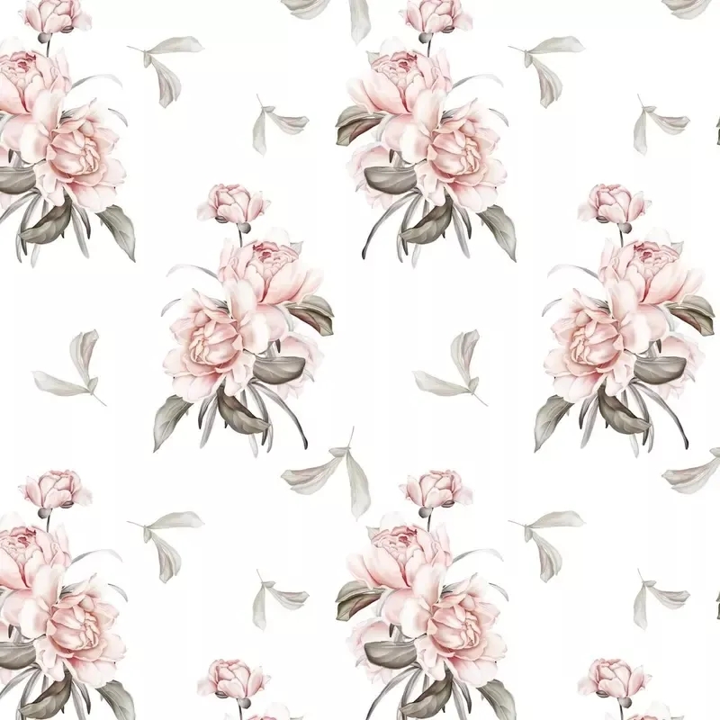 vintage-peony-bouquets-fabric-white Vintage Peony Bouquets Fabric – White