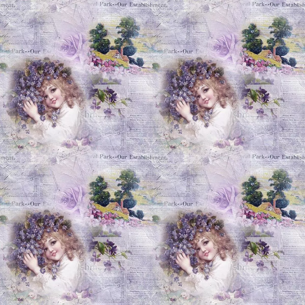 vintage-violets-6-fabric Vintage Violets #6 Fabric
