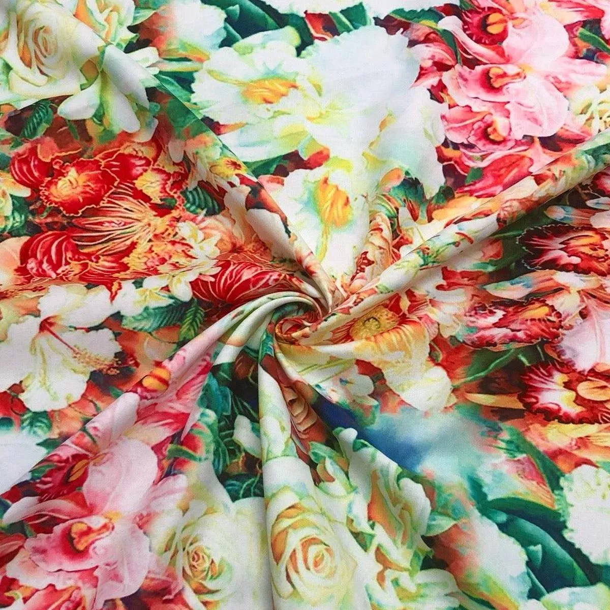 vivid-floral-garden-cotton-touch-polyester-fabric Vivid Floral Garden Cotton-Touch Polyester Fabric