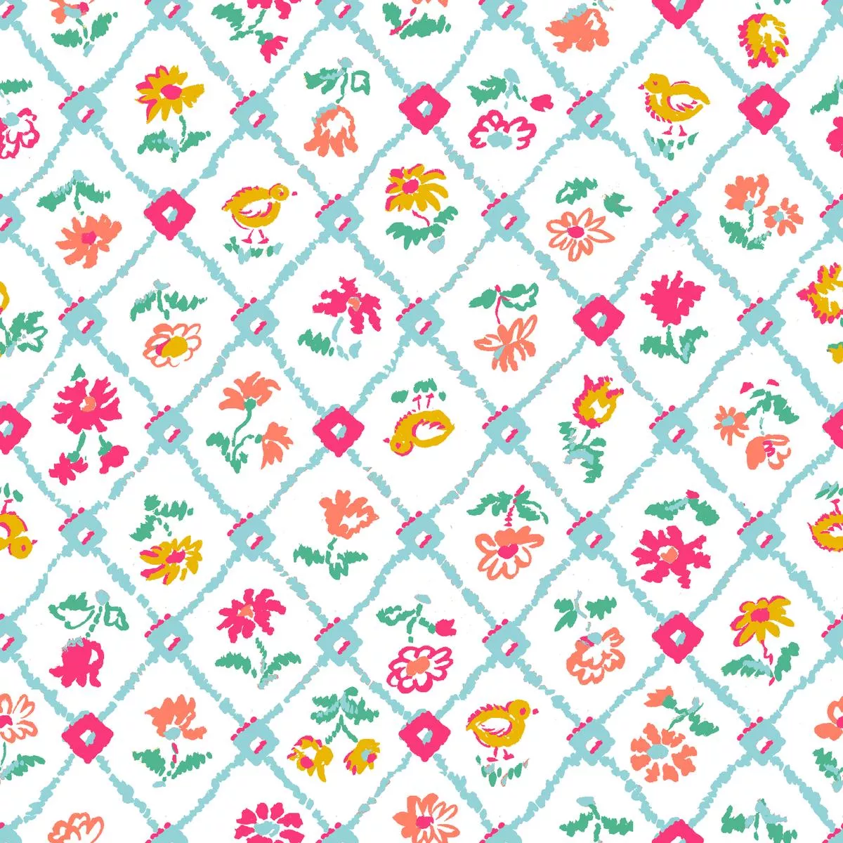 Waddle & Bloom – Bright Floral Fabric