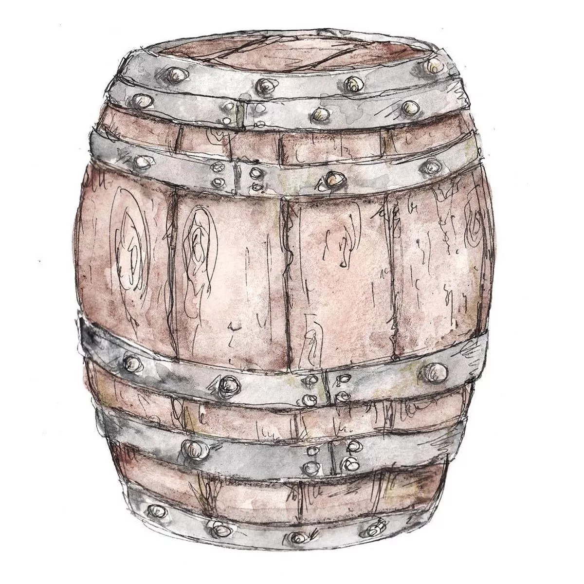 Watercolor Barrel Fabric Panel