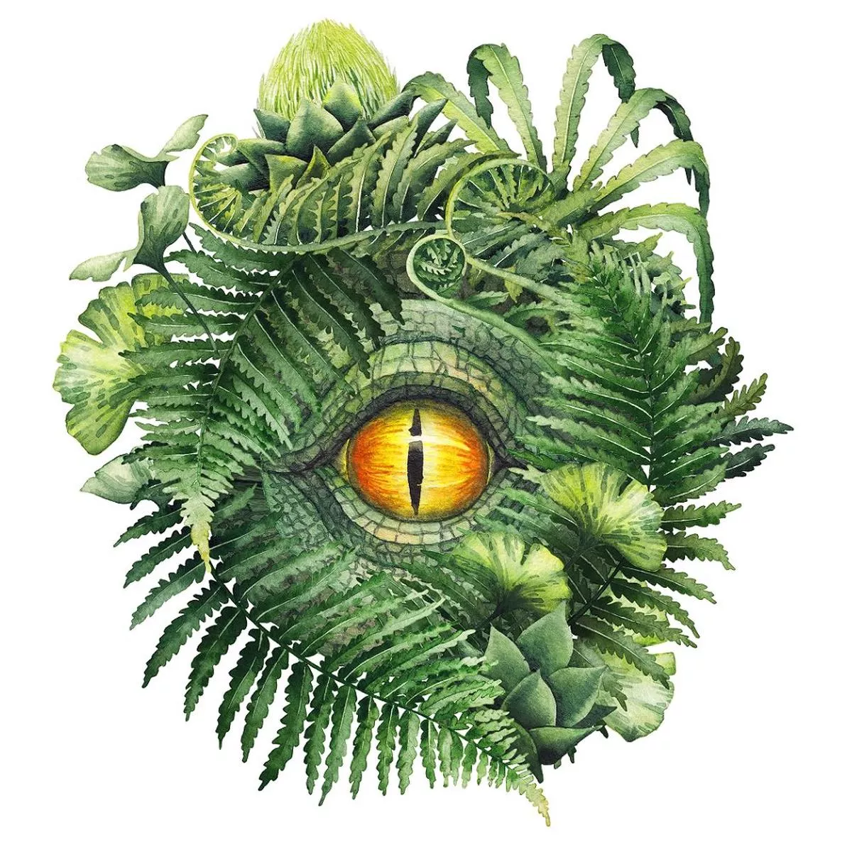 watercolor-dinosaur-eye-style-2-fabric-panel Watercolor Dinosaur Eye Style #2 Fabric Panel