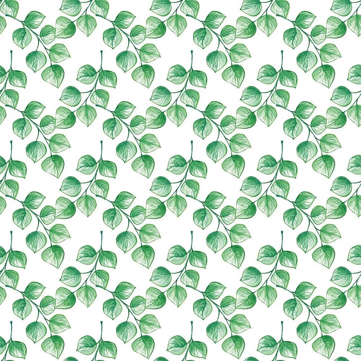 Watercolor Foliage Variation #4 Fabric – White