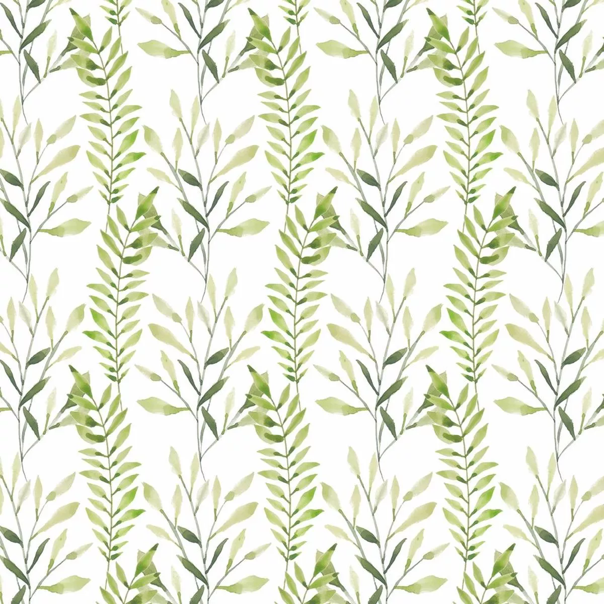 Watercolor Green Leaf Fabric