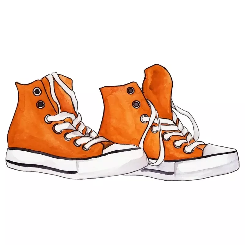 watercolor-high-tops-fabric-panel-orange Watercolor High-Tops Fabric Panel – Orange