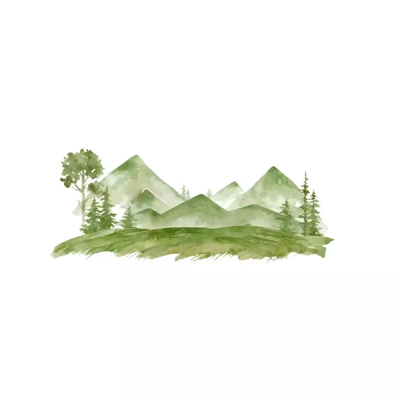watercolor-mountain-landscape-fabric-panel Watercolor Mountain Landscape Fabric Panel