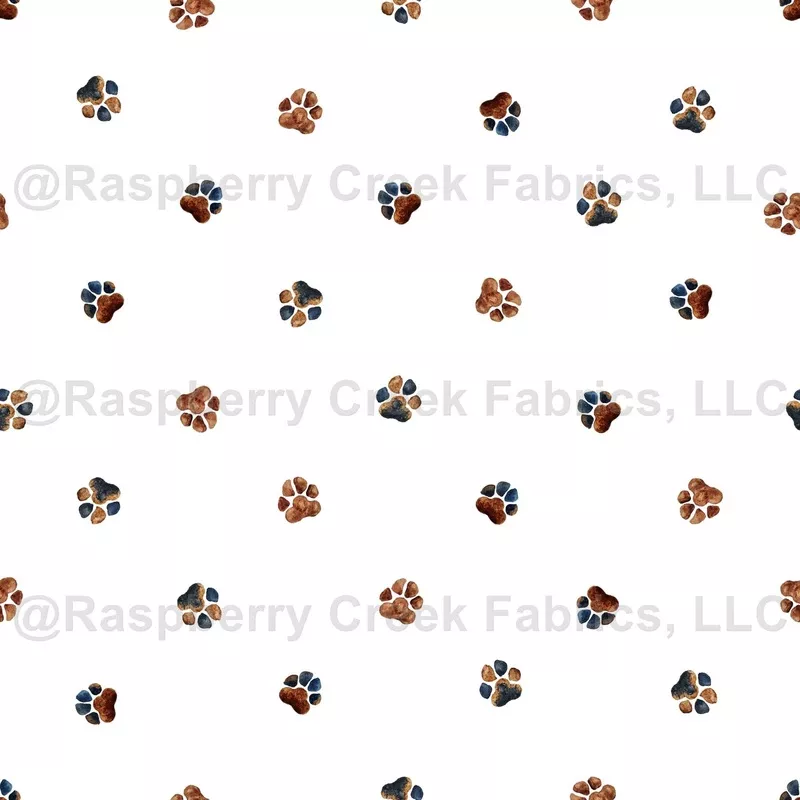 Watercolor Paw Prints_white