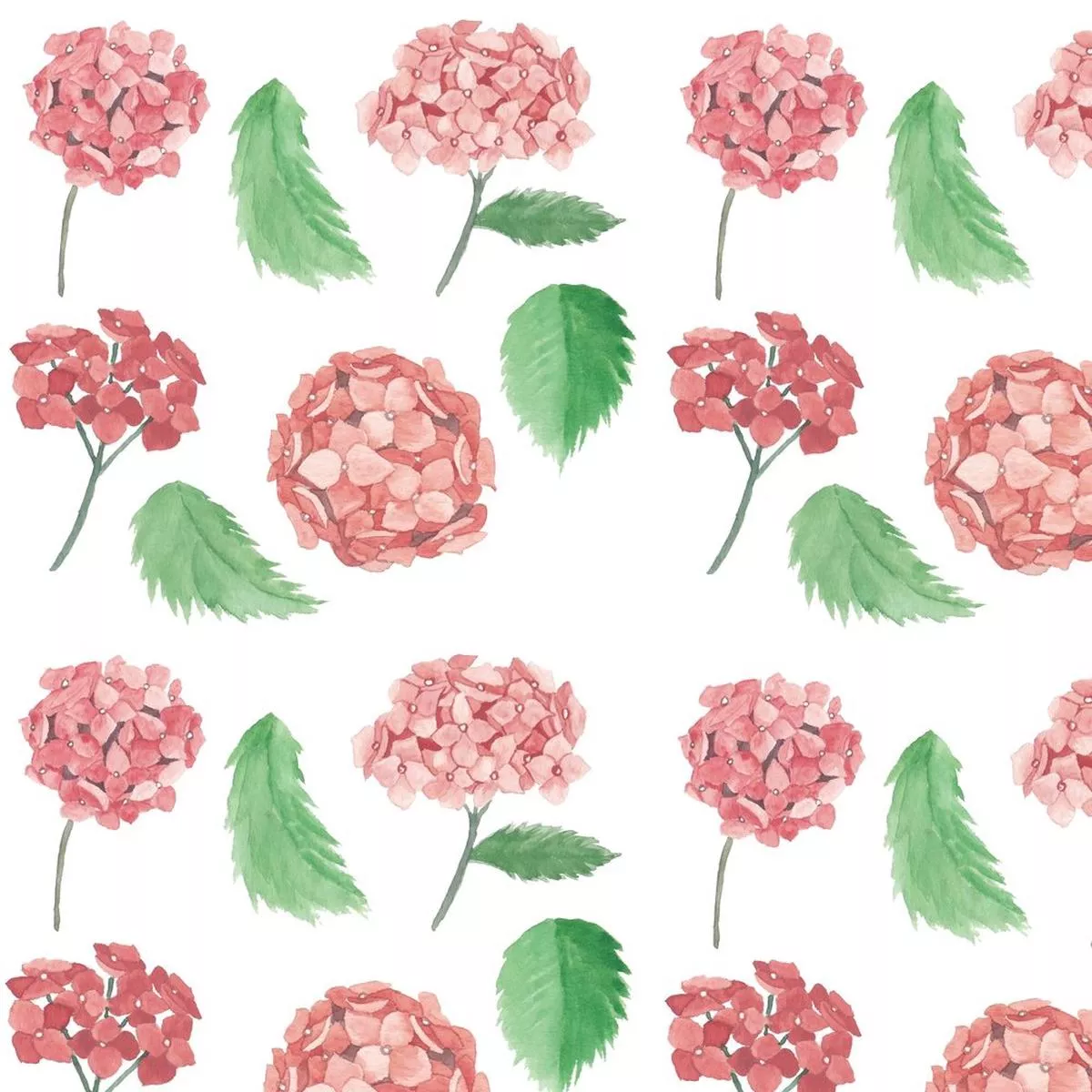 Watercolor Pink Hydrangea Fabric